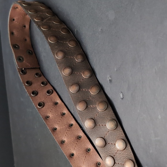 Cirque De Soleil Women's Brown Leather Studded Belt,M. - Picture 4 of 10
